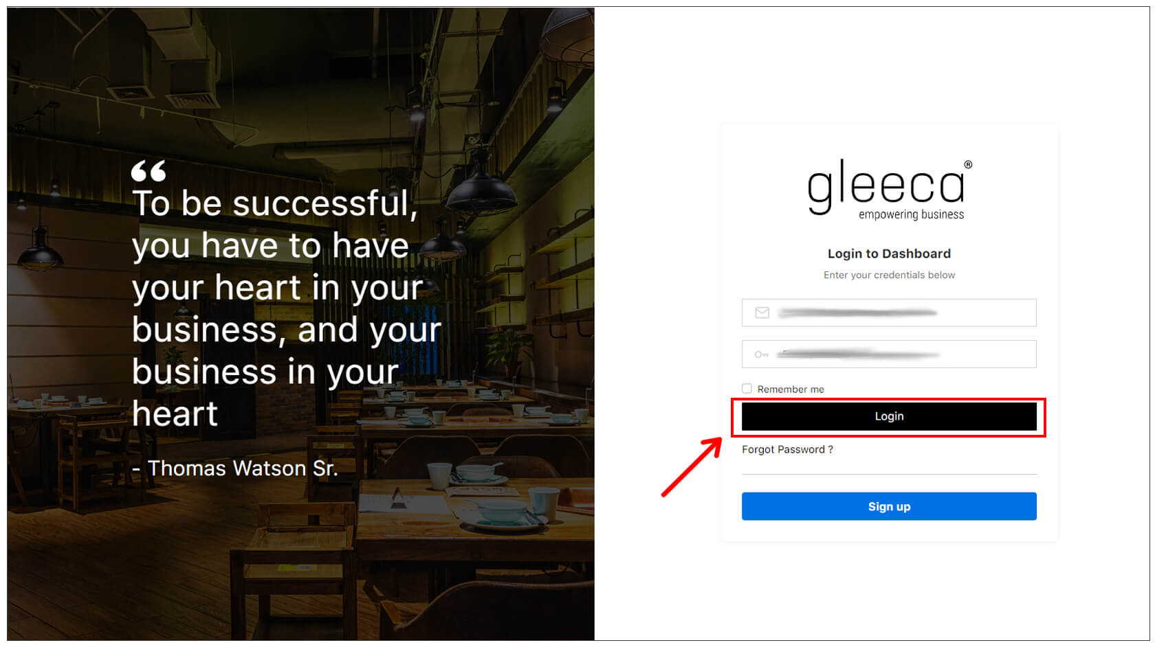 Login to Gleeca Account