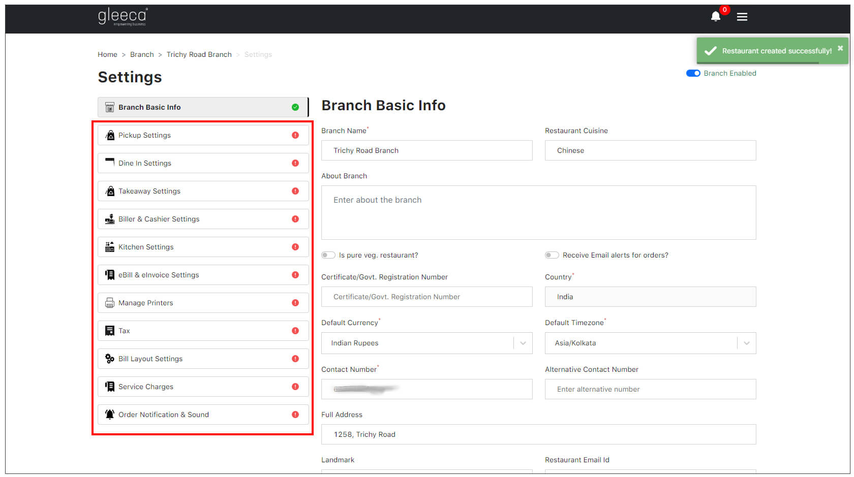 First Step in Branch Creation