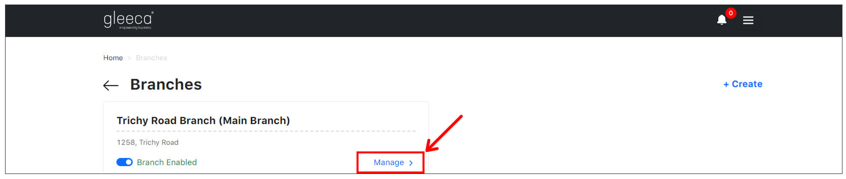 Manage branch