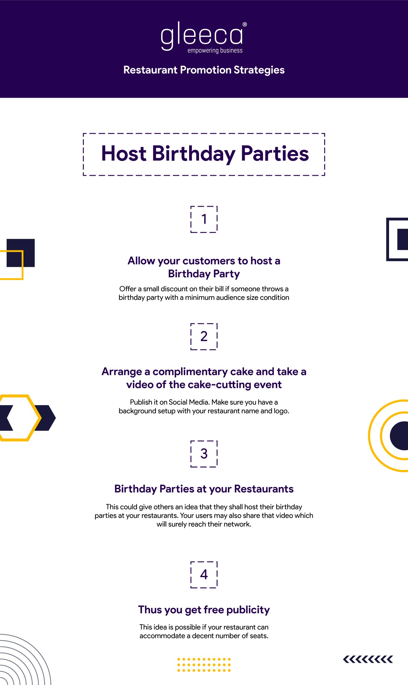 host birthday parties as a part of your restaurant marketing strategy